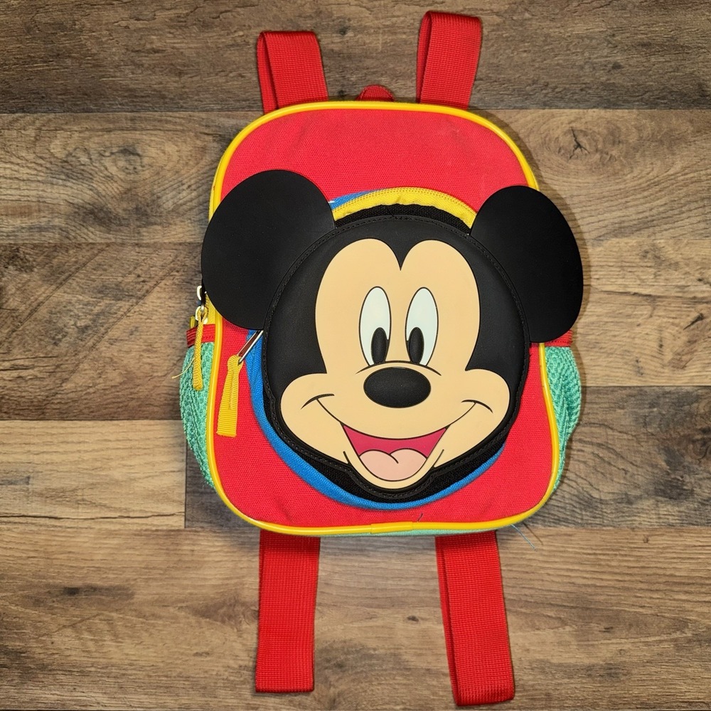 Disney Mickey Mouse Ears Face Mini Backpack Bookbag Adjustable Straps Lunch Bag
